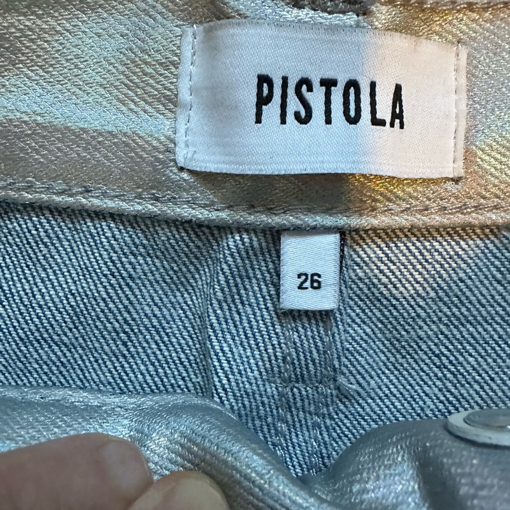 Pistola Cassie Silver Coated Prism straight leg Jeans - Picture 2 of 7